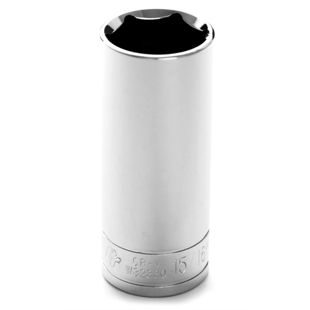 PERFORMANCE TOOL Chrome Socket, 1/2" Drive, 15/16", 6 Point, Deep W32330